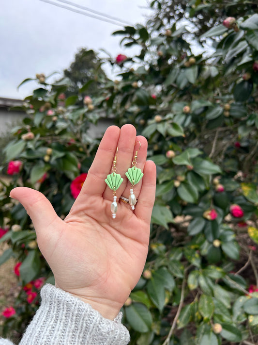 Pastel green earrings