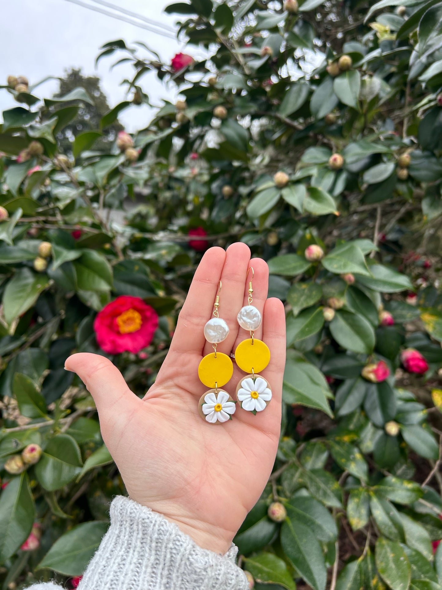 !NEW! Cute flowers with pearl earrings