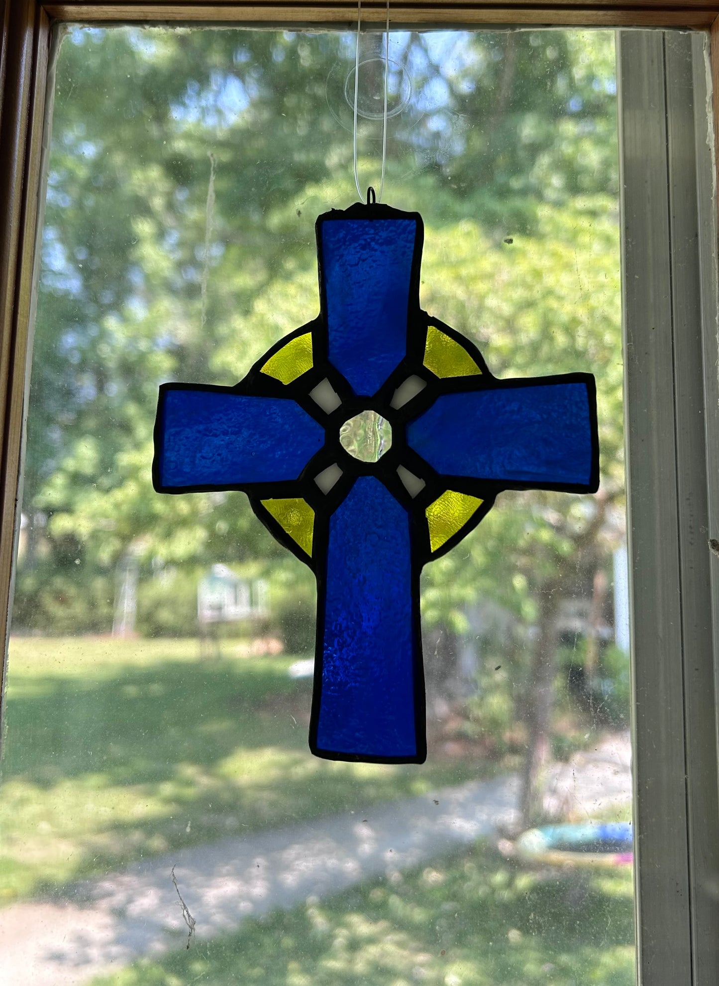 !NEW! Royal blue stained glass cross