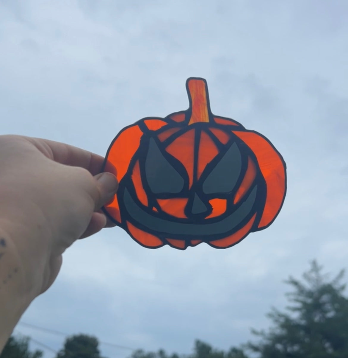 !NEW! Stained glass Pumpkin hanger