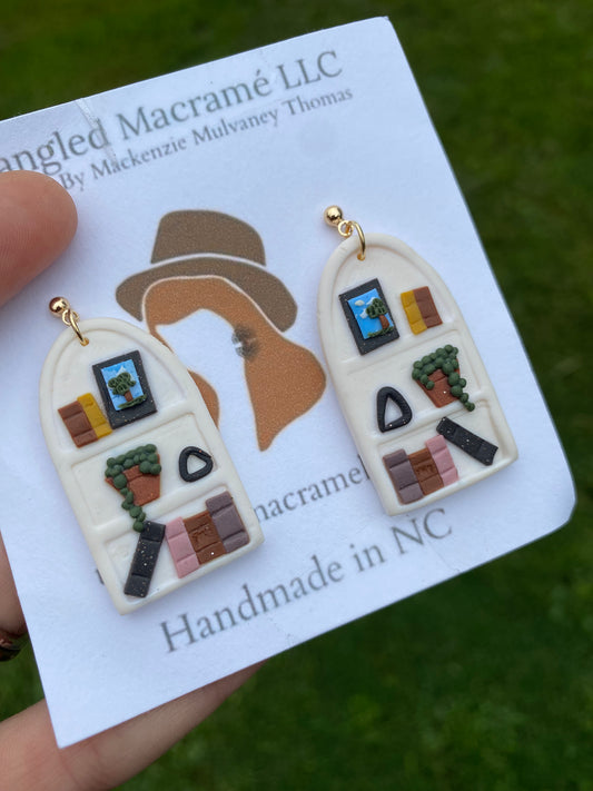 Bookshelf earrings