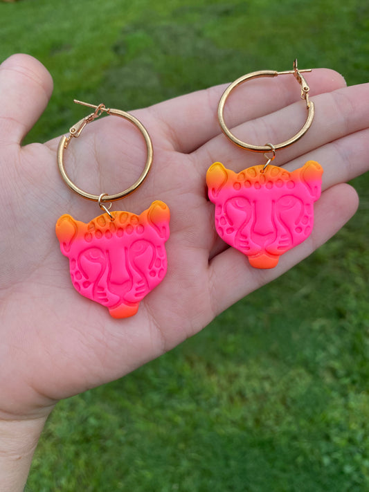 Neon Jaguar earrings