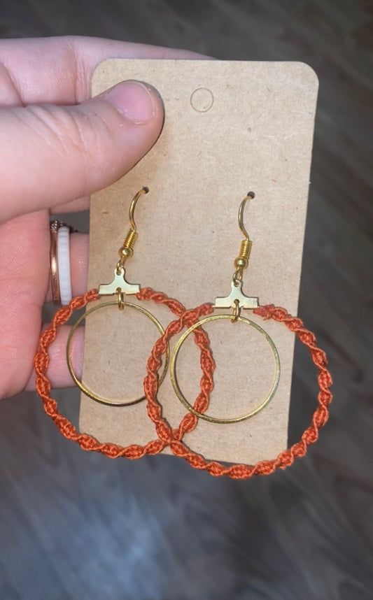 Macrame hoop earrings