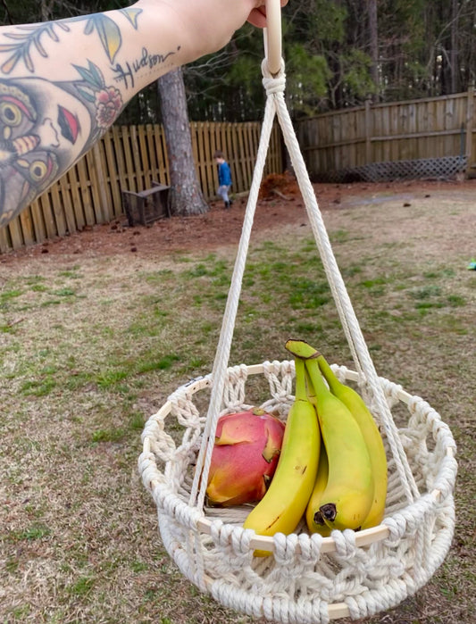 Macrame fruit basket