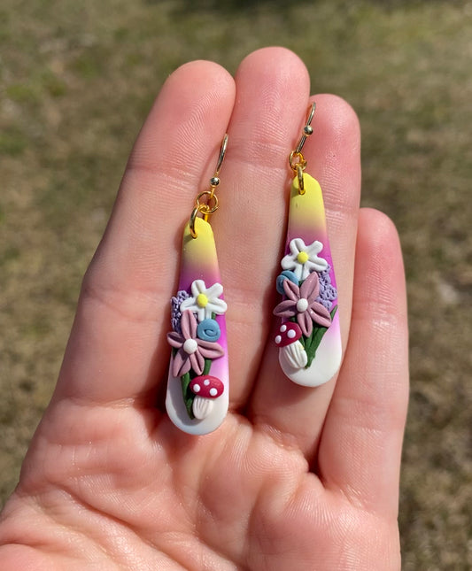 Mushroom bouquet earrings