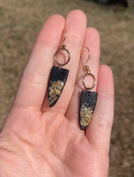 Black stone earrings