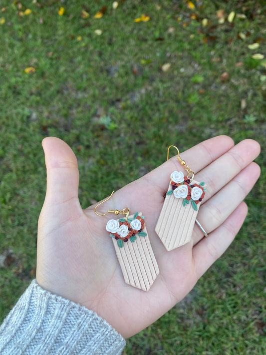 Artist’s favorite — clay floral earrings