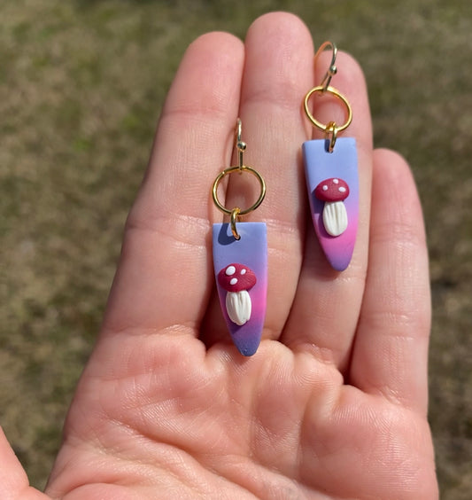 Sunset mushroom earrings