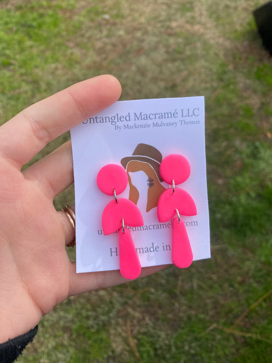 Hot pink earrings