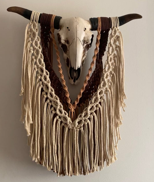 Macrame bull skull